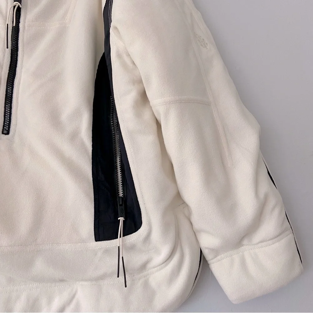 NWOT Free People Movement Climber Fleece Pullover Jacket Ivory and Black